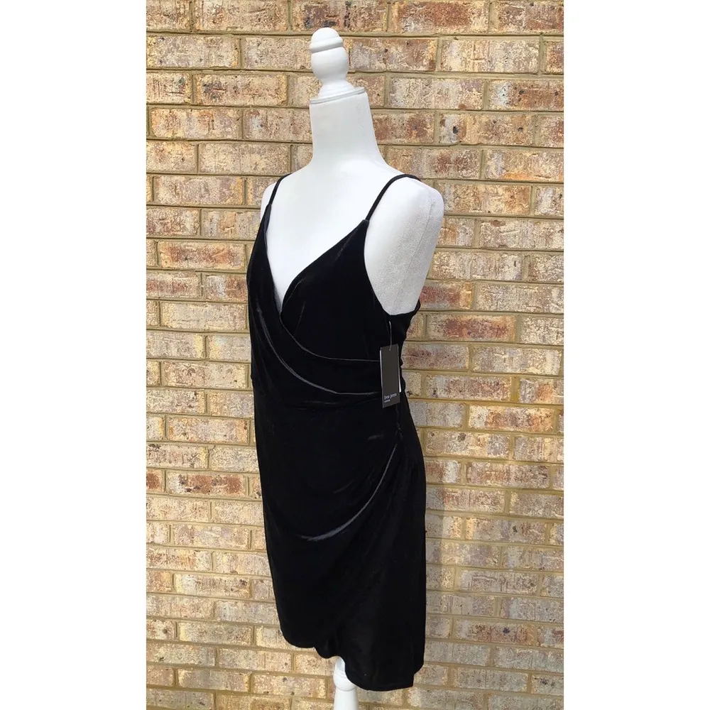 NWT Free Press Black Velour Wrap Dress - Image 6