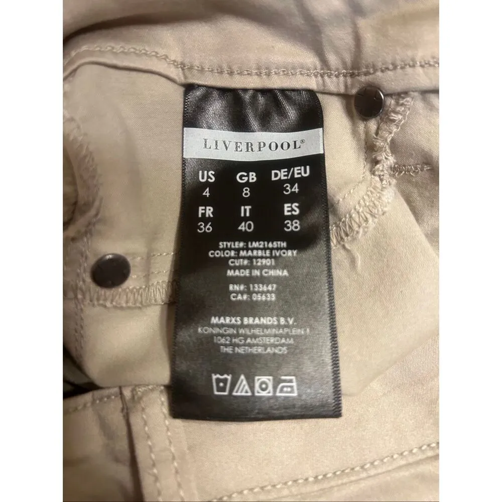 Liverpool Women’s Ankle Legging Jeans Beige Stretch NWT READ Size 4/27 (5671) - Image 7
