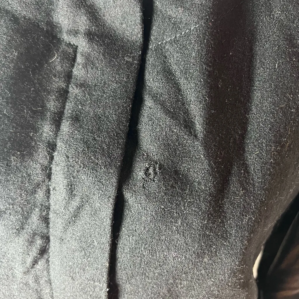 Judith And Charles Black Laine Wool Zip Bomber Jacket Leather Sleeve Size 4 - Image 3