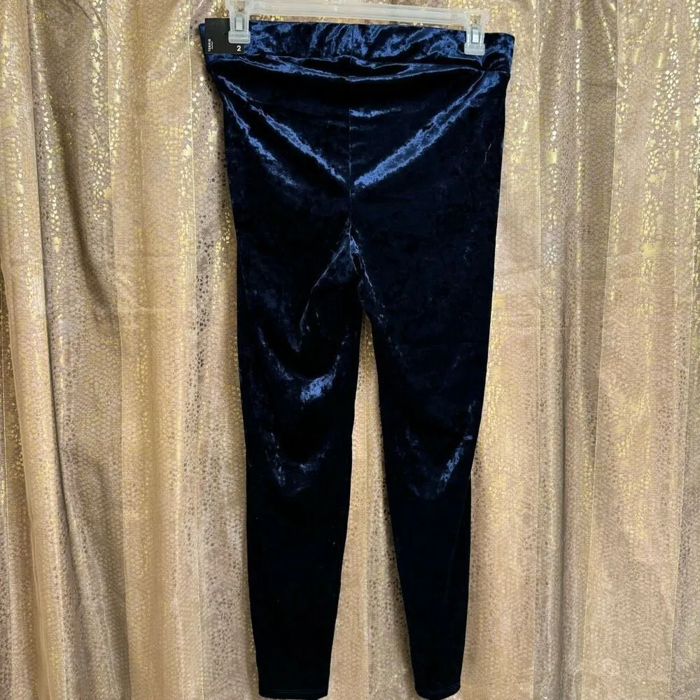 Torrid Navy Blue Crushed Velvet Signature Waist Leggings 2X NWT - Image 2