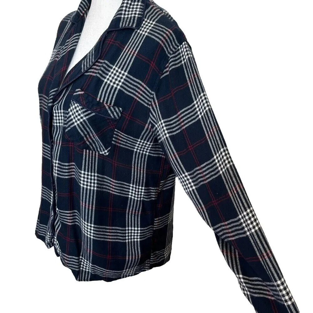 Rails Clara Plaid Pajama Top Long Sleeve Button Up Women’s Medium - Image 9