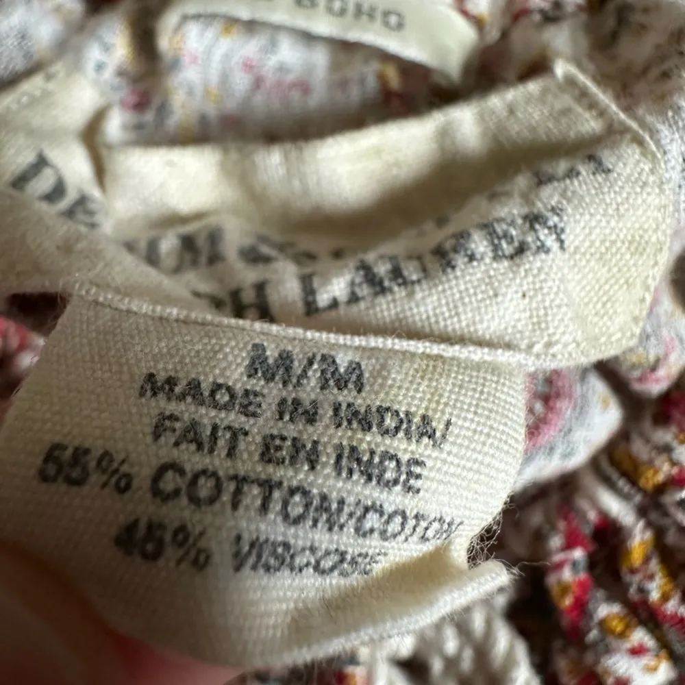 Denim & Supply Ralph Lauren Womens Peasant Top Size Medium Floral Tassel Cottage - Image 12