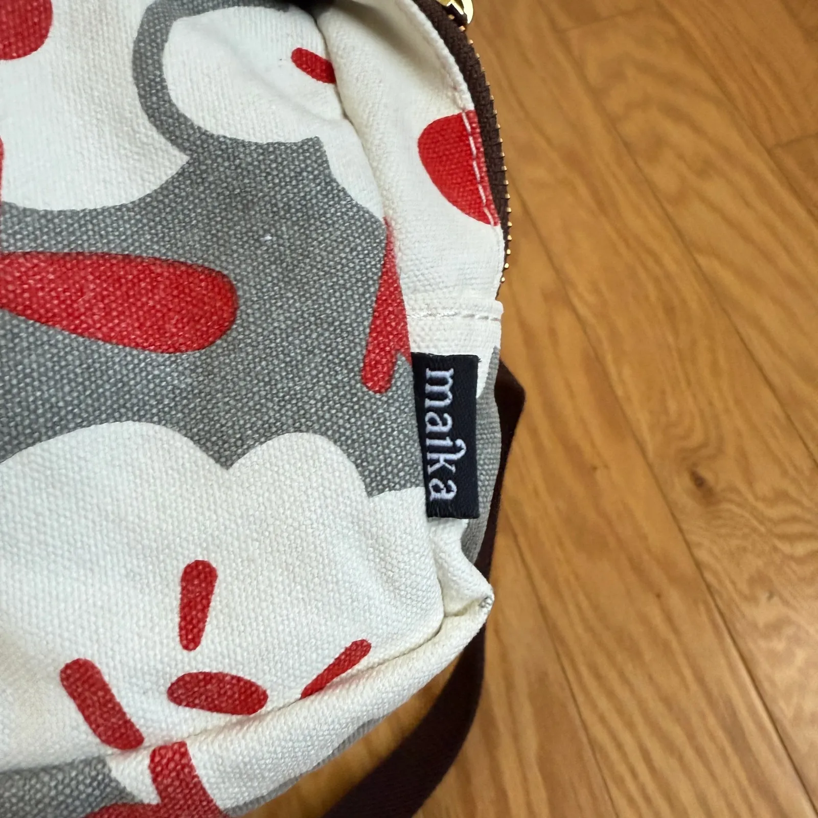 Maika Floral Print Belt Bag Gray White Red Hip Bum Waist Travel Bag - Image 3