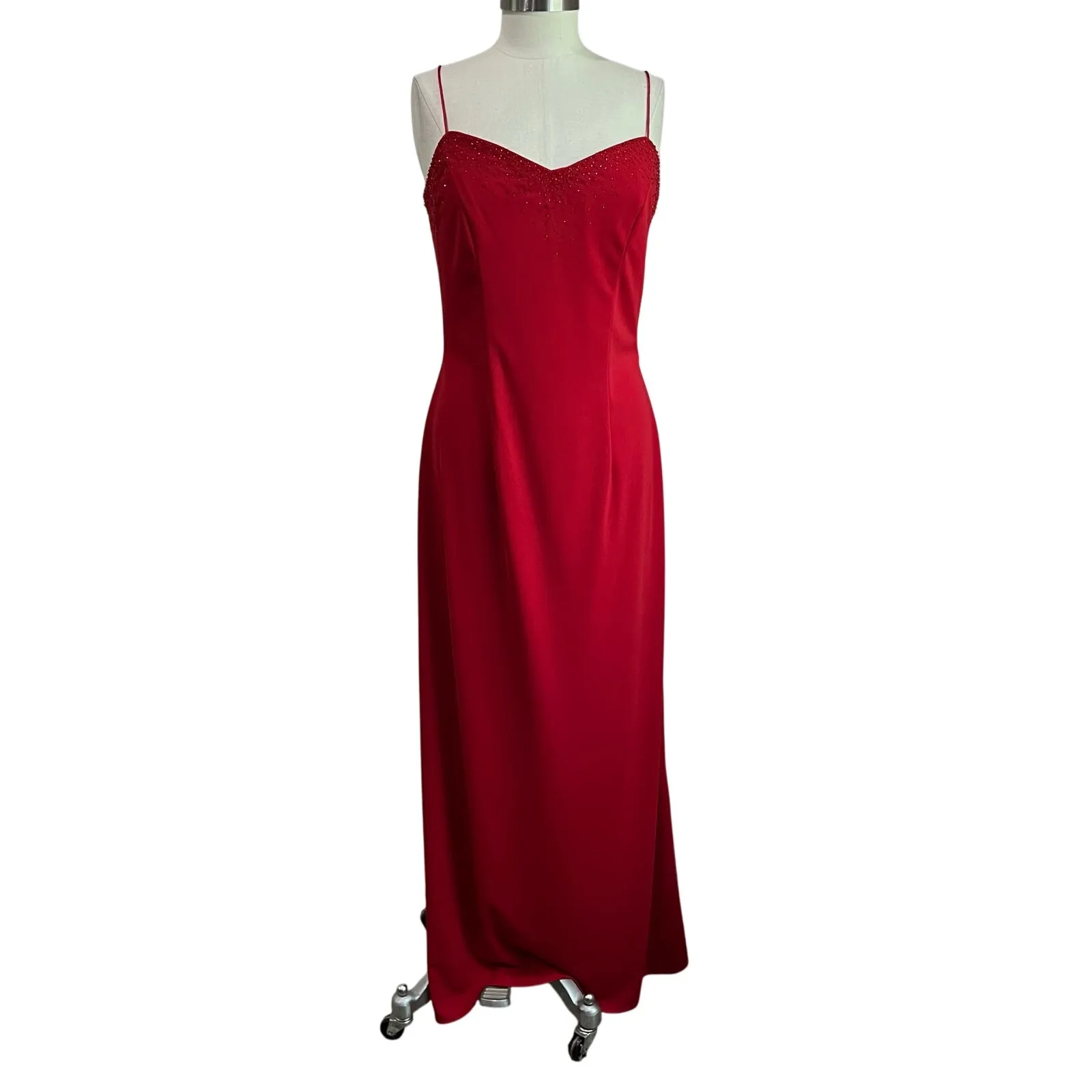 Vintage 1990s Dave and Johnny by Laura Ryner Red Formal Gown Sz 11/12 - Image 3