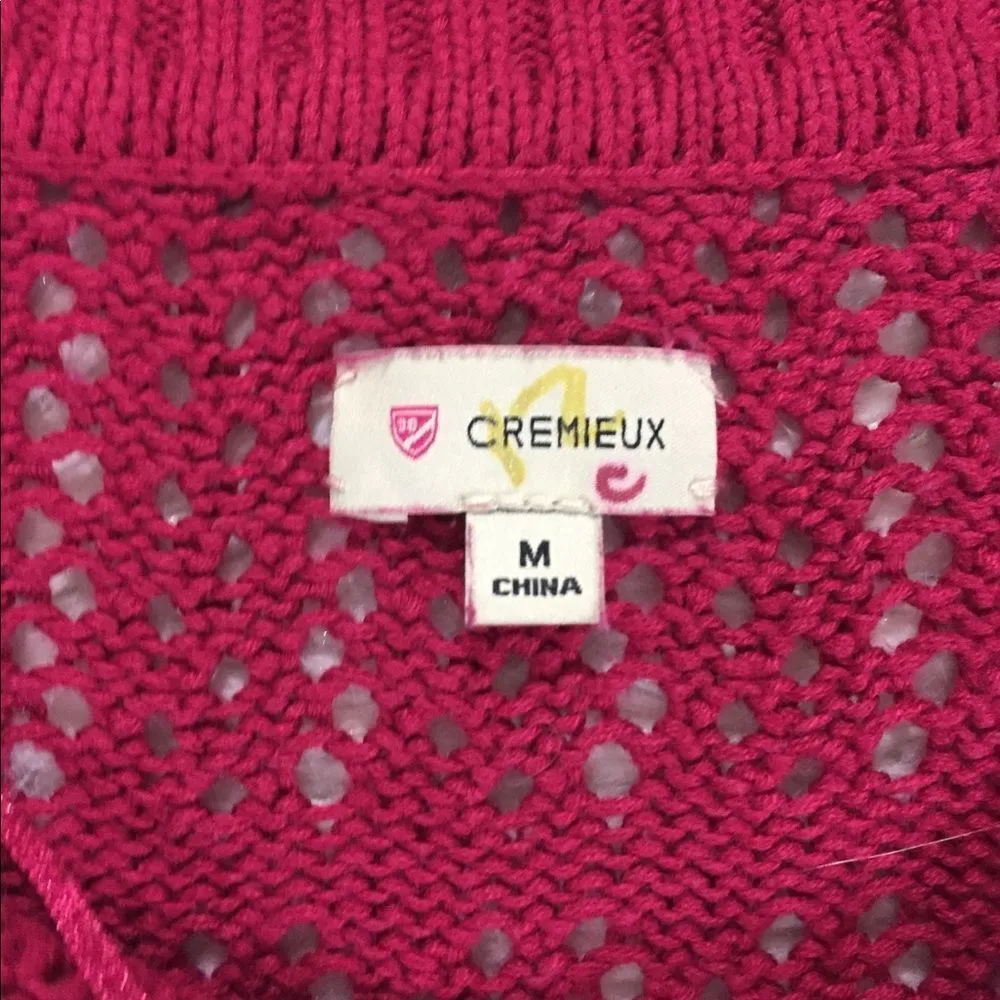 Cremieux Maroon Pink Chunky Sweater Medium - Image 5