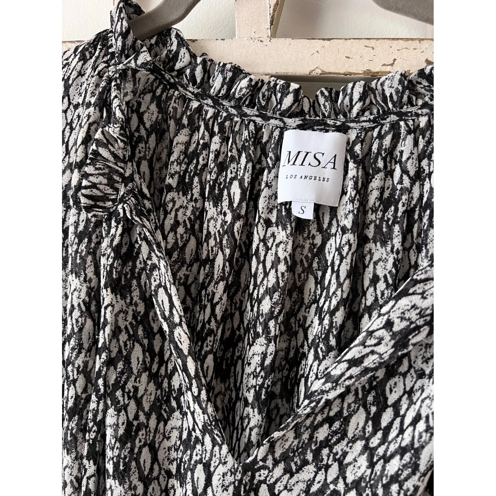 Miss Los Angeles Becca Dress Size Small Black White Chiffon Mini - Image 4