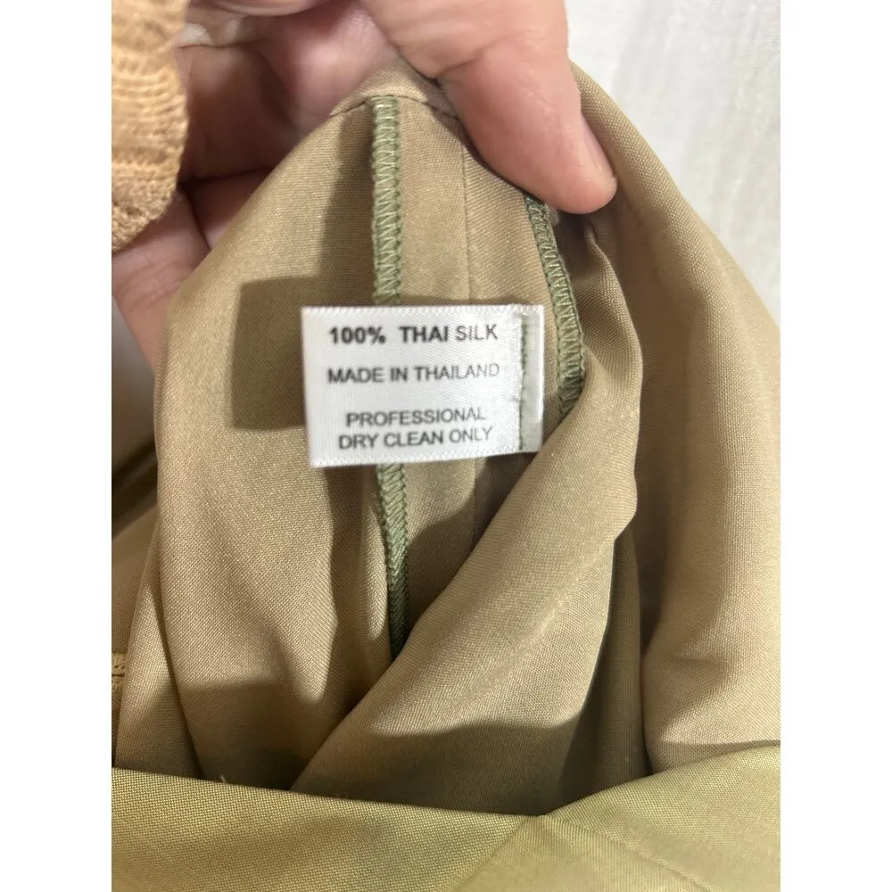 Marisa Baratelli Thai Silk Dress 6 Gold NEW Old Hollywood - Image 11