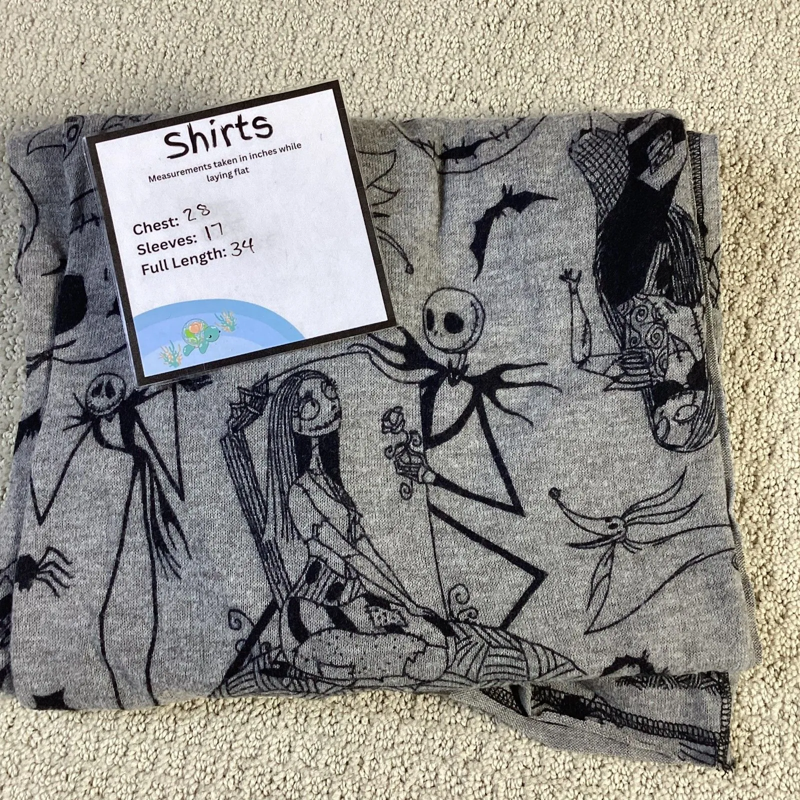 Disney The Nightmare Before Christmas All‎ Over Print Tunic Top Gray - Image 6