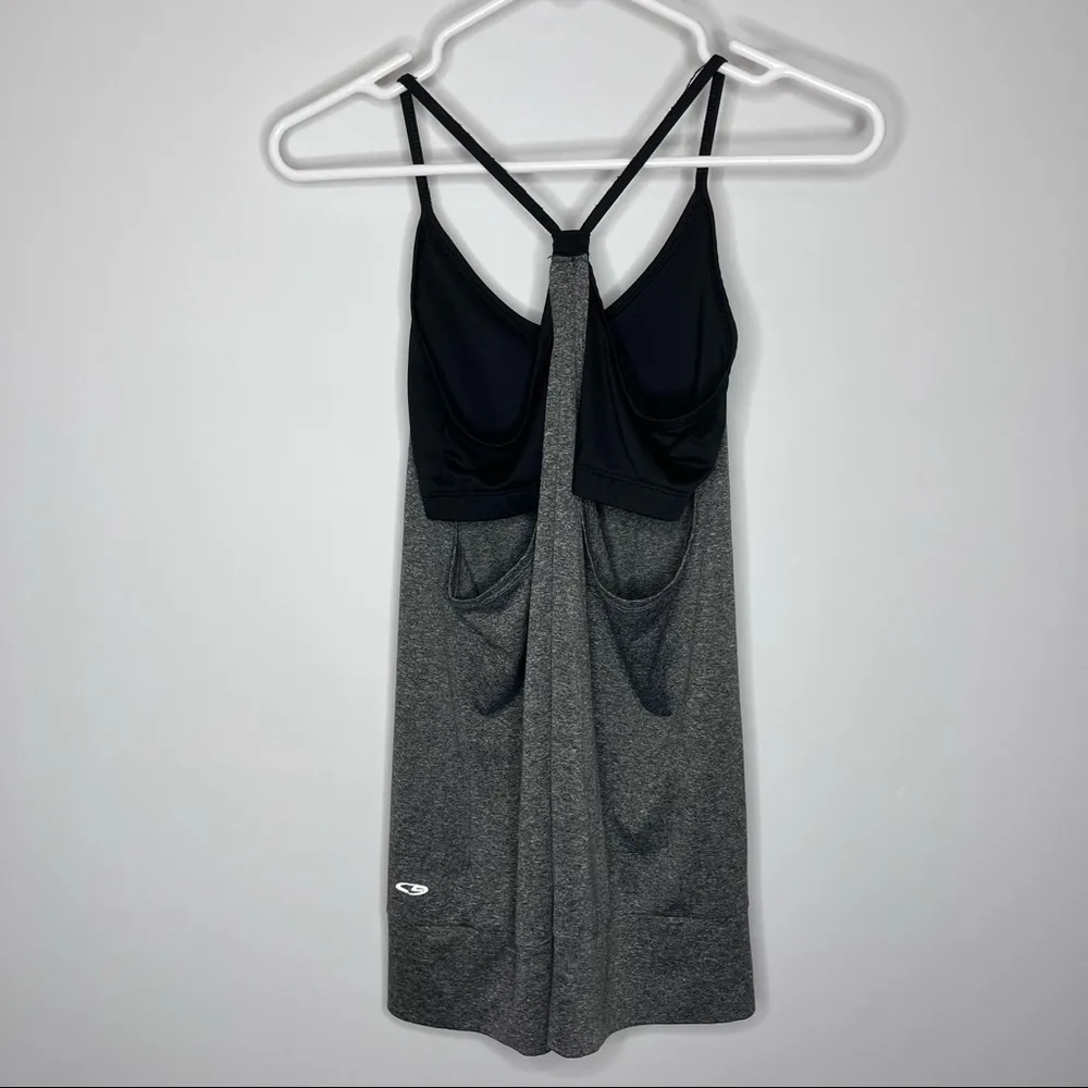 CHAMPION C9 Loose Fit Gray Racer Back Tank Top Built-In Sports Bra Small - Image 11
