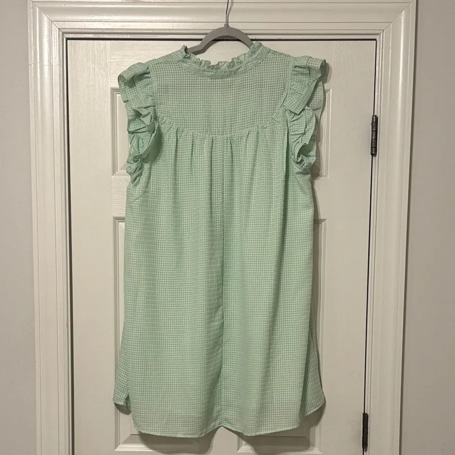 Umgee Green Gingham Ruffle Dress - Image 2