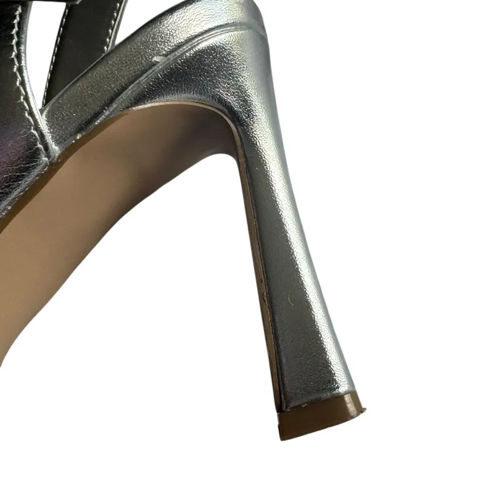 Steve Madden Silver HAVYNN Silver point toe Heels Size 8.5 - Image 12