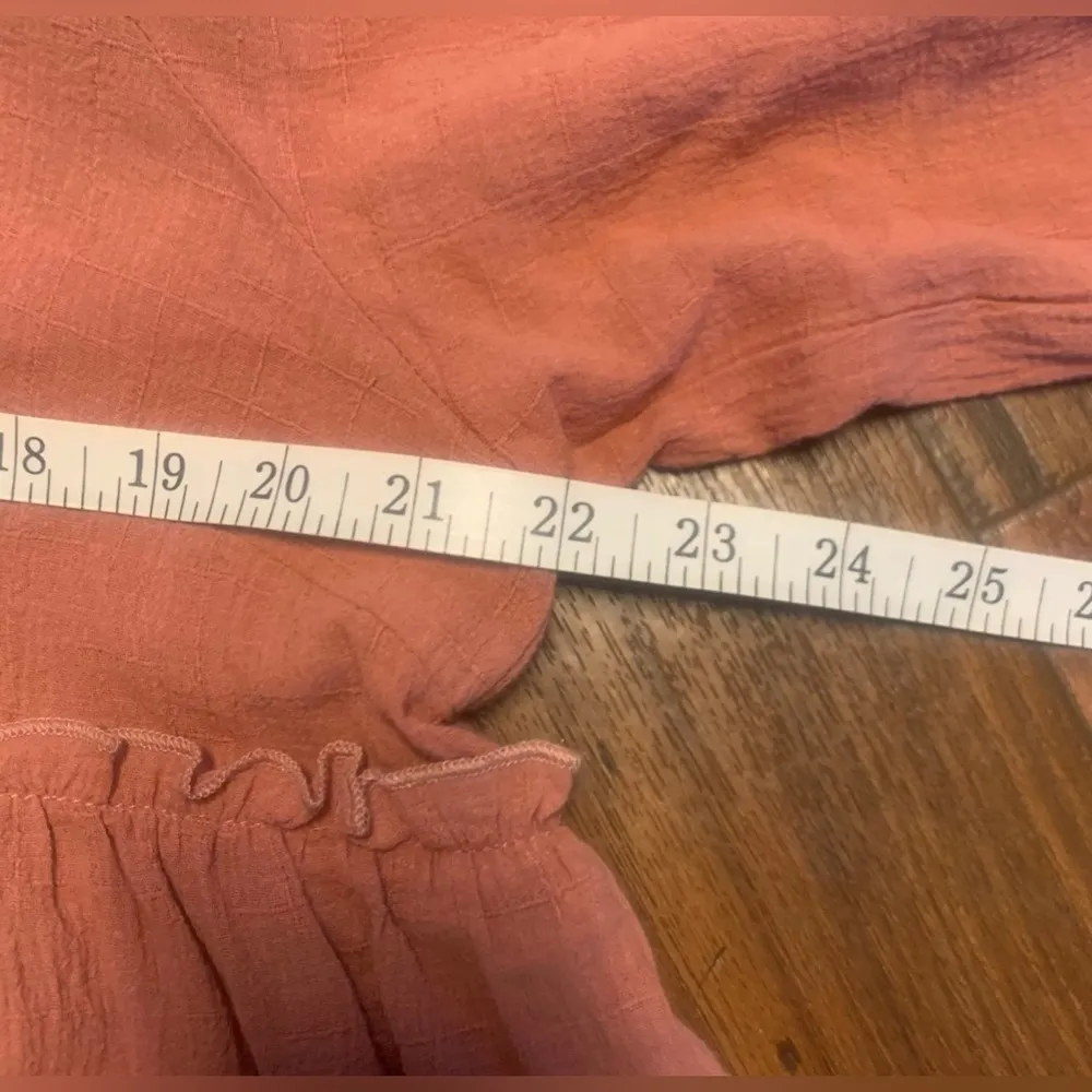 Anthropologie En Crème Cotton Paisley Embroider Boho Ruffled Hem Top Medium - Image 8