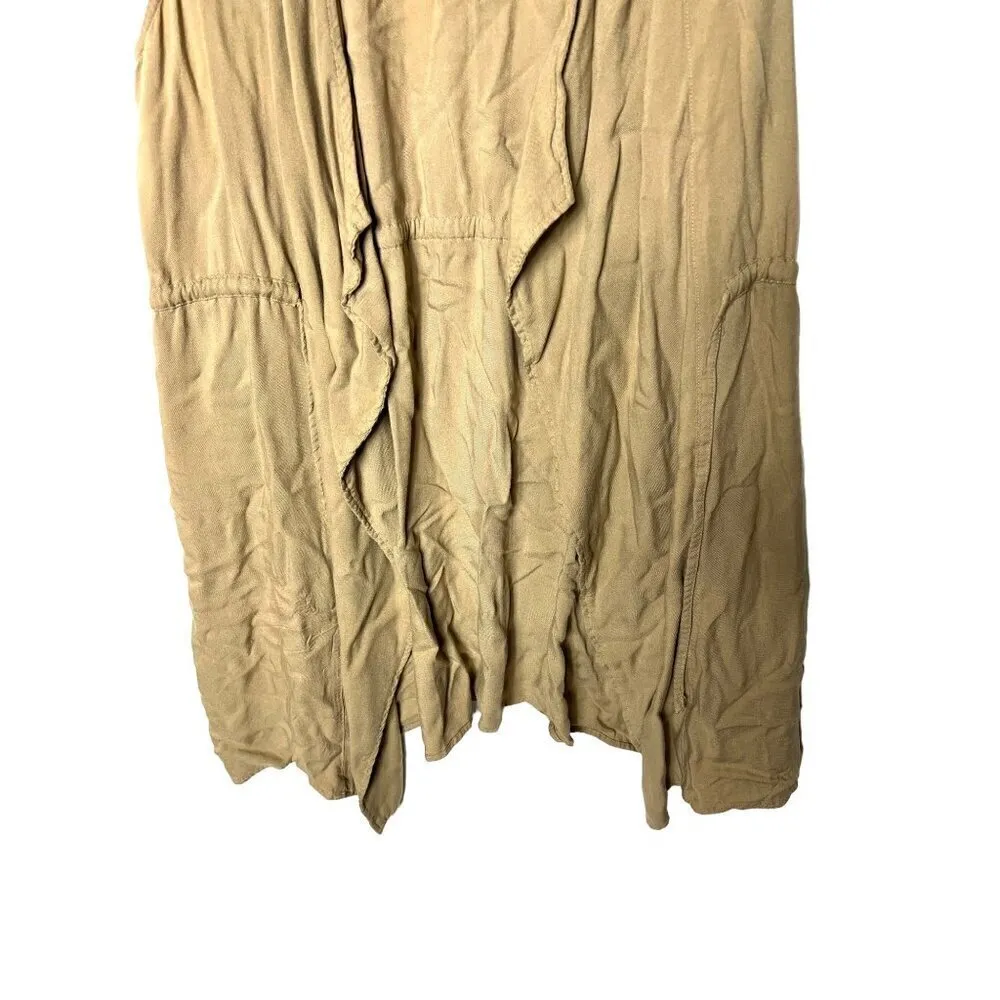 Umgee tan long vest tie‎ front size large - Image 3