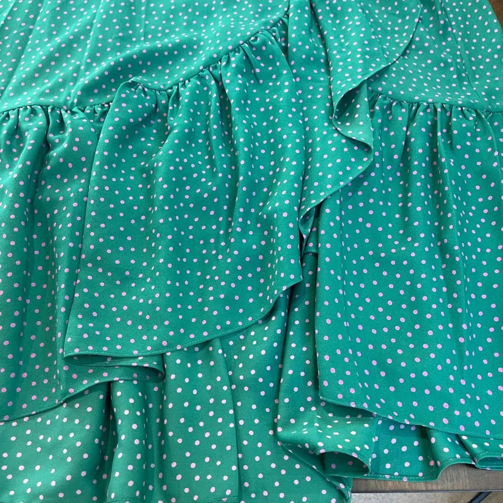 Kate Spade Poolside Dot‎ Wrap Dress Women's Size 10 Emerald Coast Green Pink NEW - Image 13