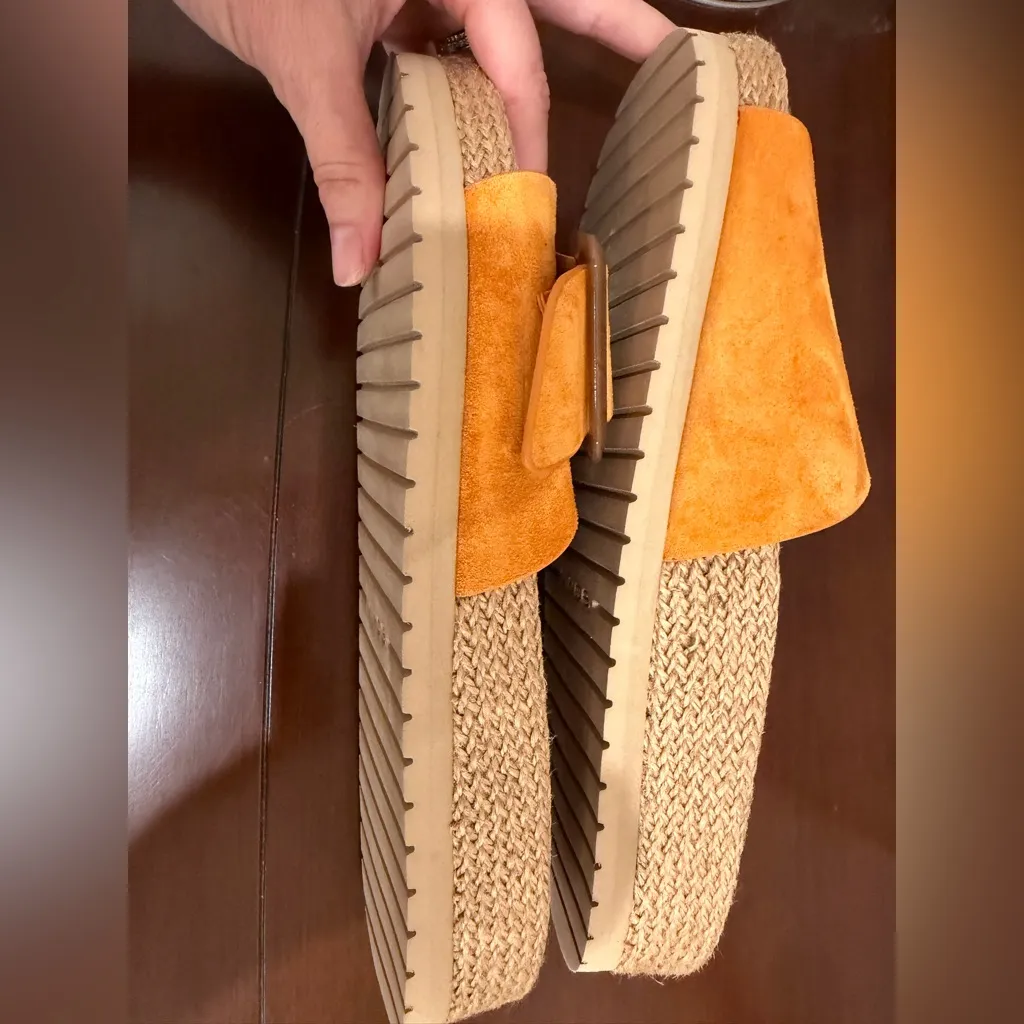 Vince Orange Buckle Slide Sandals - Image 10