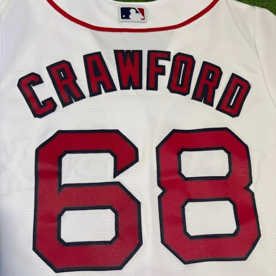 Majestic Women's Boston Red Sox Size Small CRAWFORD 68 Stitched Jersey - Image 8
