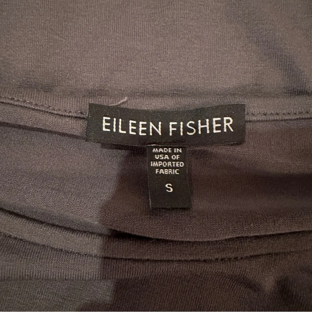 Eileen Fisher Gray Half Sleeve Oversized‎ Sharkbite Hem Pullover Top Sz S - Image 5