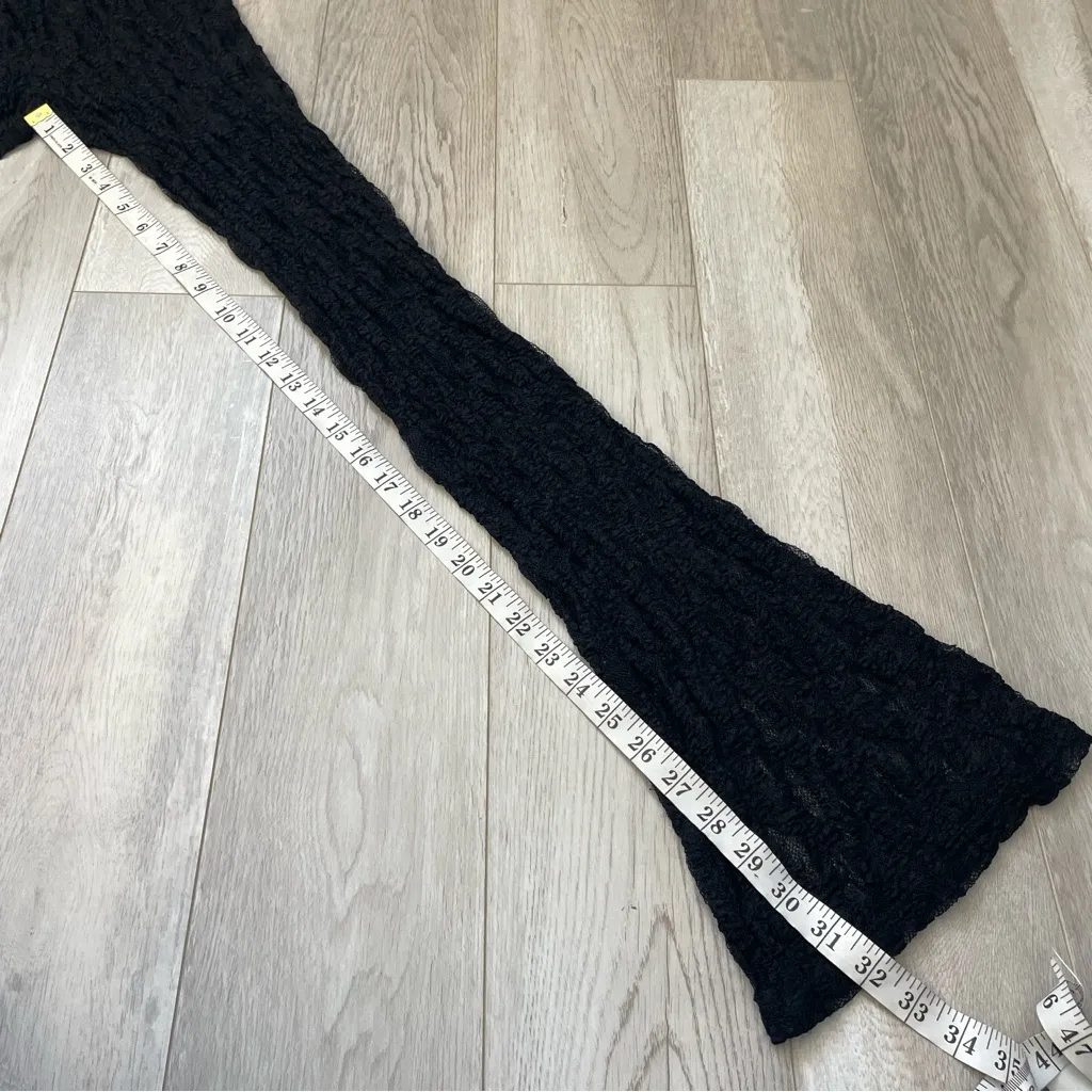 Lace Flare Pants high rise womens Black (small medium) whimsygoth dark bohemian - Image 3