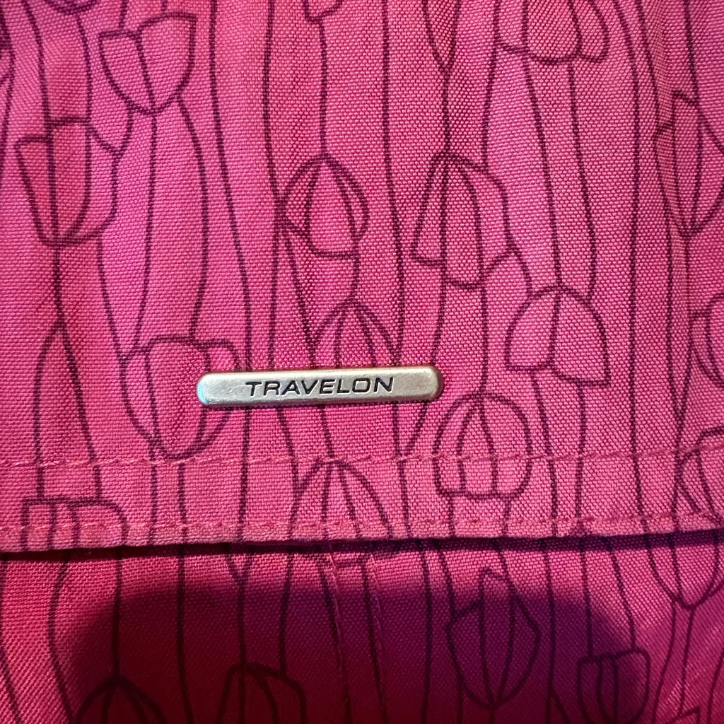 Travelon Anti-Theft Classic Mini Shoulder Bag in the Berry Tulip color - Image 4