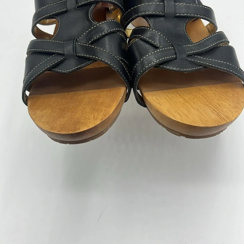 Naturalizer women’s Athens black wooden sole slip on sandal - Image 3