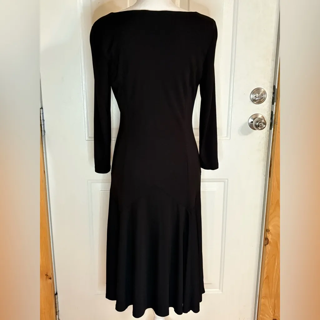Lauren Ralph Lauren Black Long Sleeve Dress size 8 - Image 4
