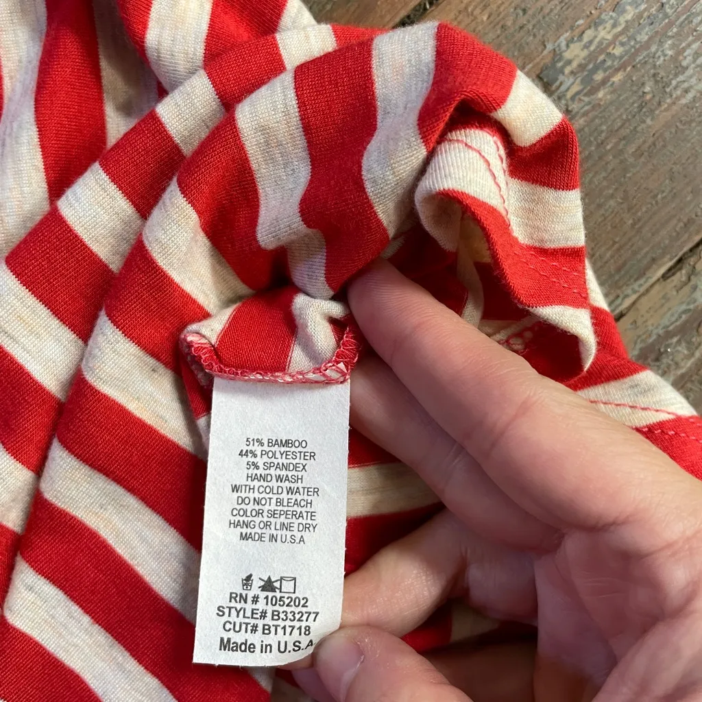 Chalet Soft Bamboo Stripe Asymmetrical Tank Dress Made in USA - Image 9