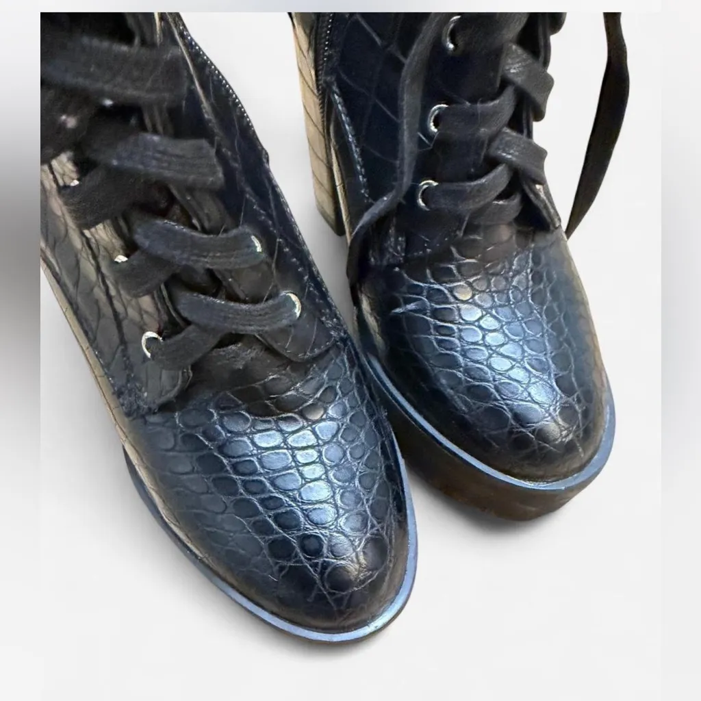 Simmi London croc platform boots - Image 4