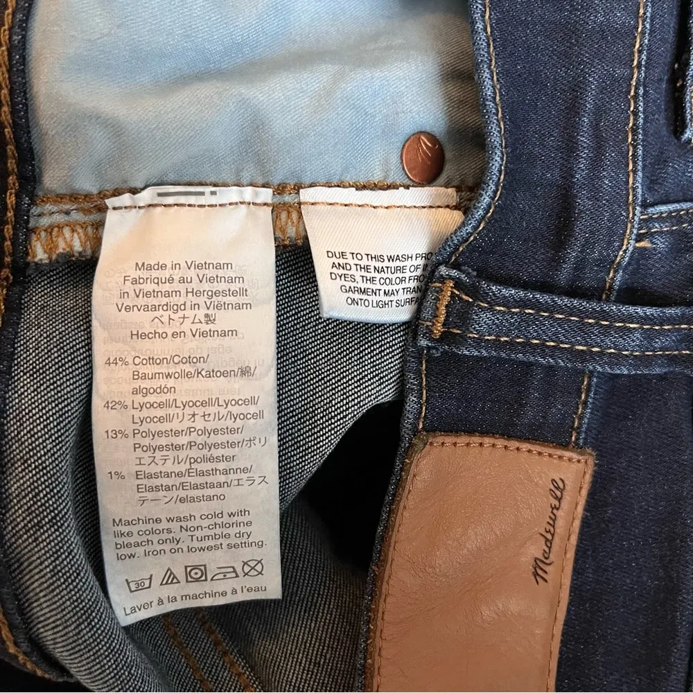 Madewell 9” Mid-Rise Skinny Jeans Women's Size 26 Dark Wash - Image 14