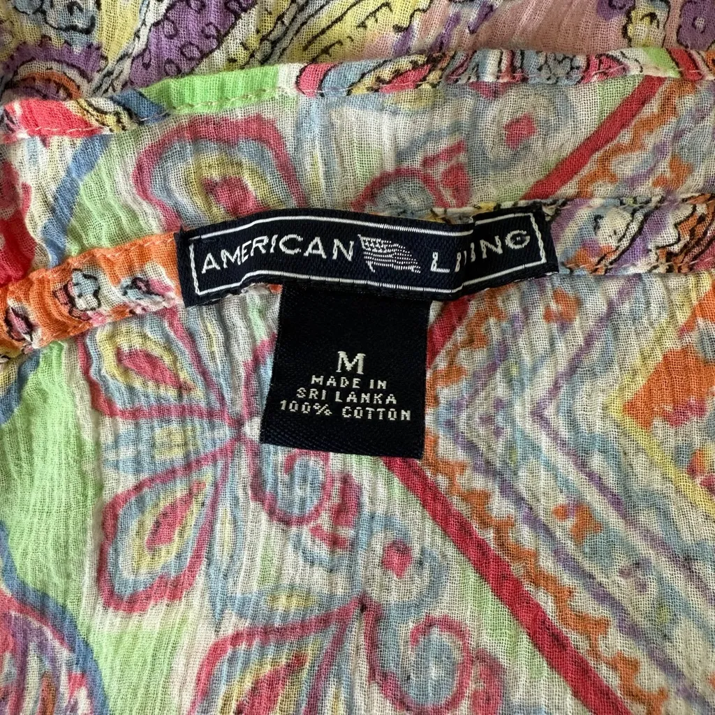 American Living Cotton Blouse Medium Women’s Layered Casual Everyday Layered Top - Image 10