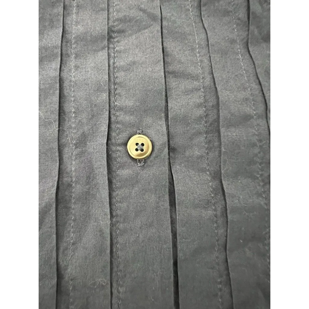 J Crew Women‎ Size 14 Button Up Blouse Ruffle Pleated Blue Floral Preppy Career - Image 12