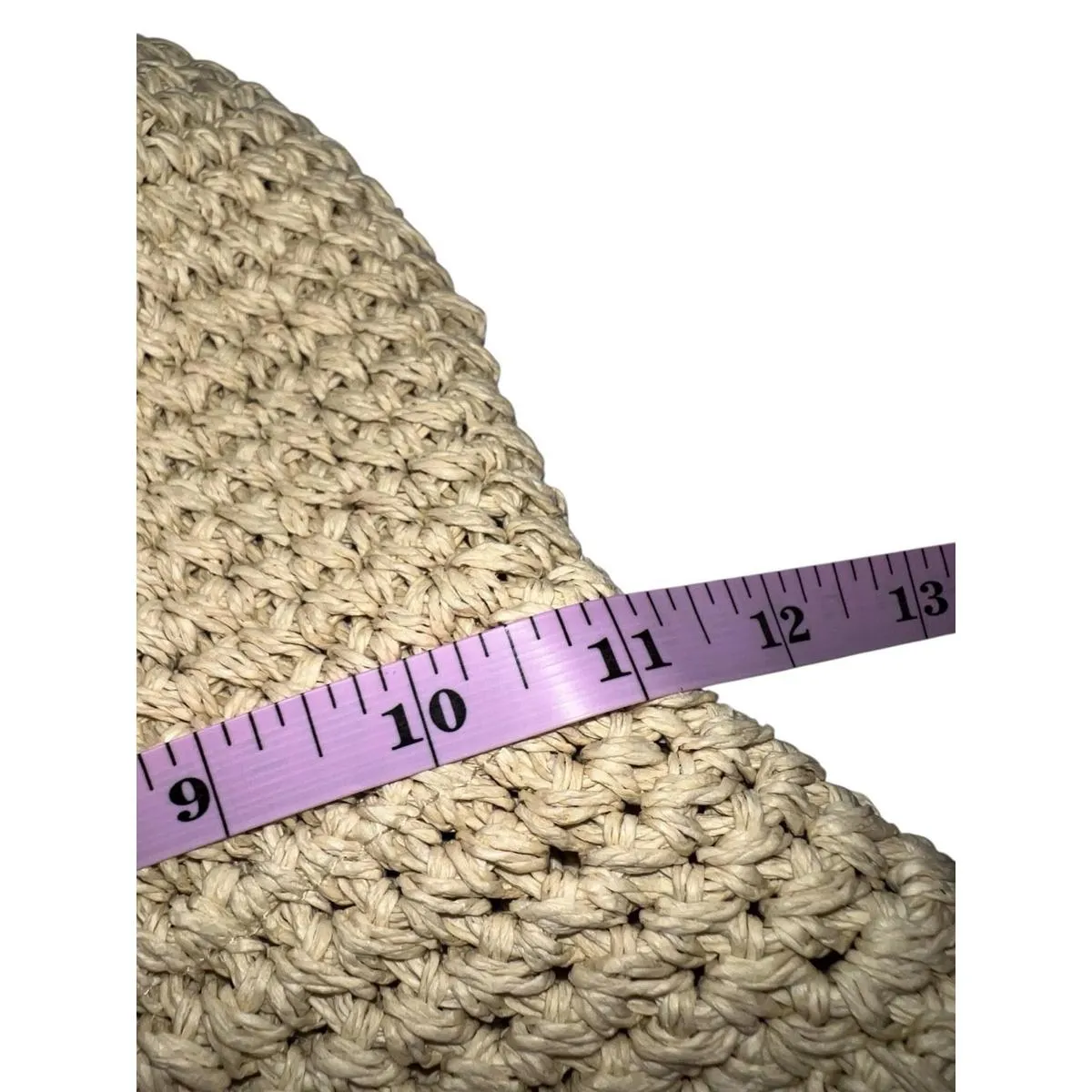 H&M Beige Handwoven Crochet Raffia Sun Hat Wide Brim Beach Boho Style Women’s OS - Image 3