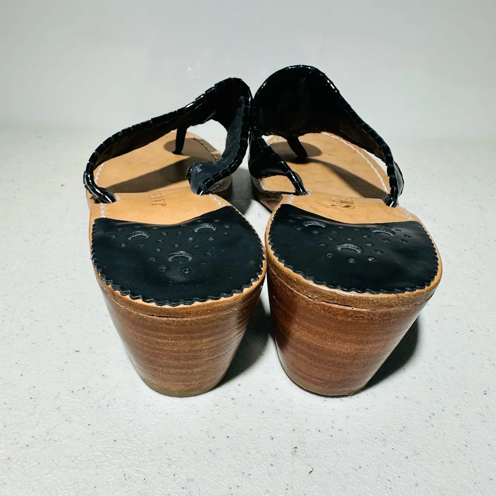 Jack Rogers Women's Black Leather Sandals SIZE 8 - Image 6