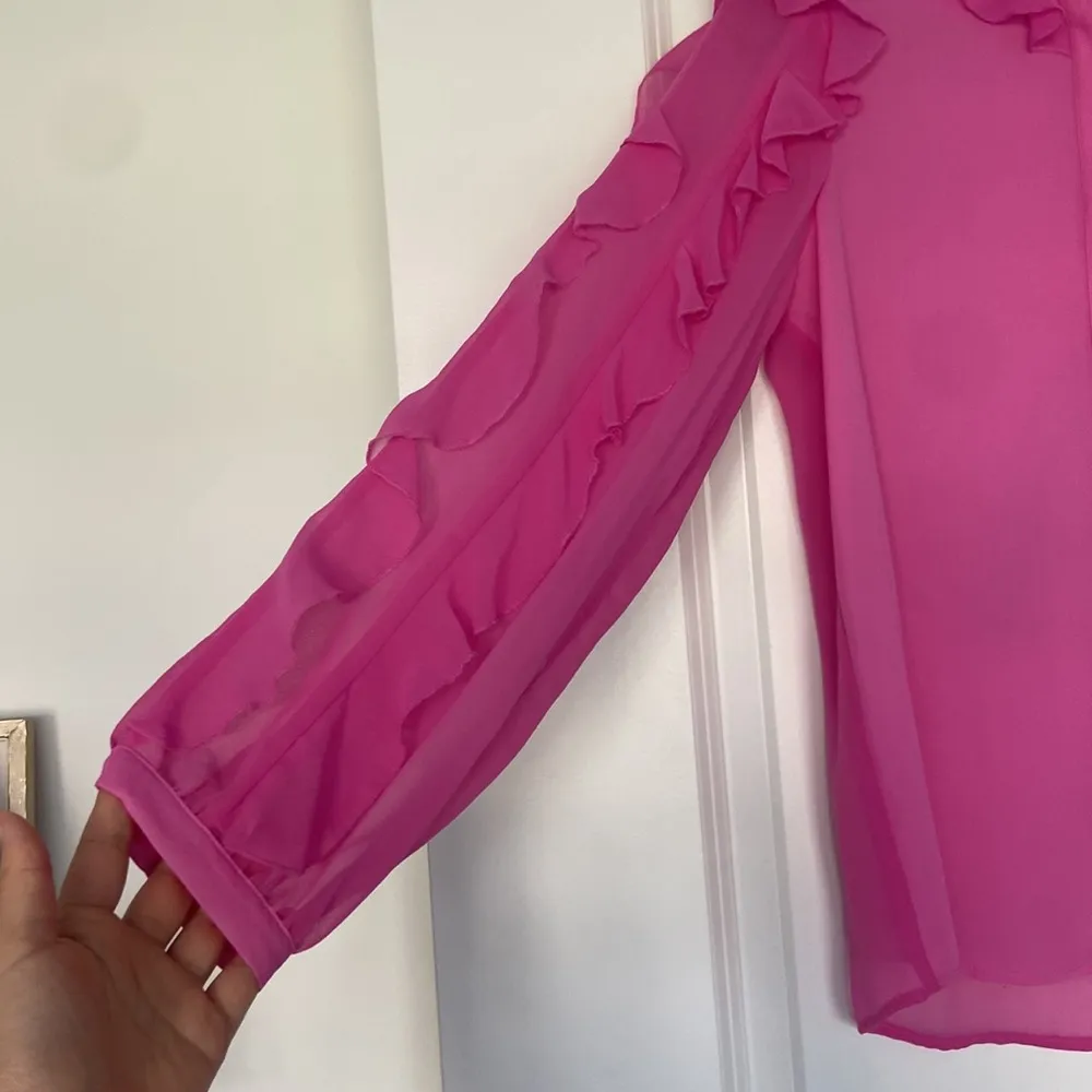 Zara pink frills blouse. Xs - Image 8