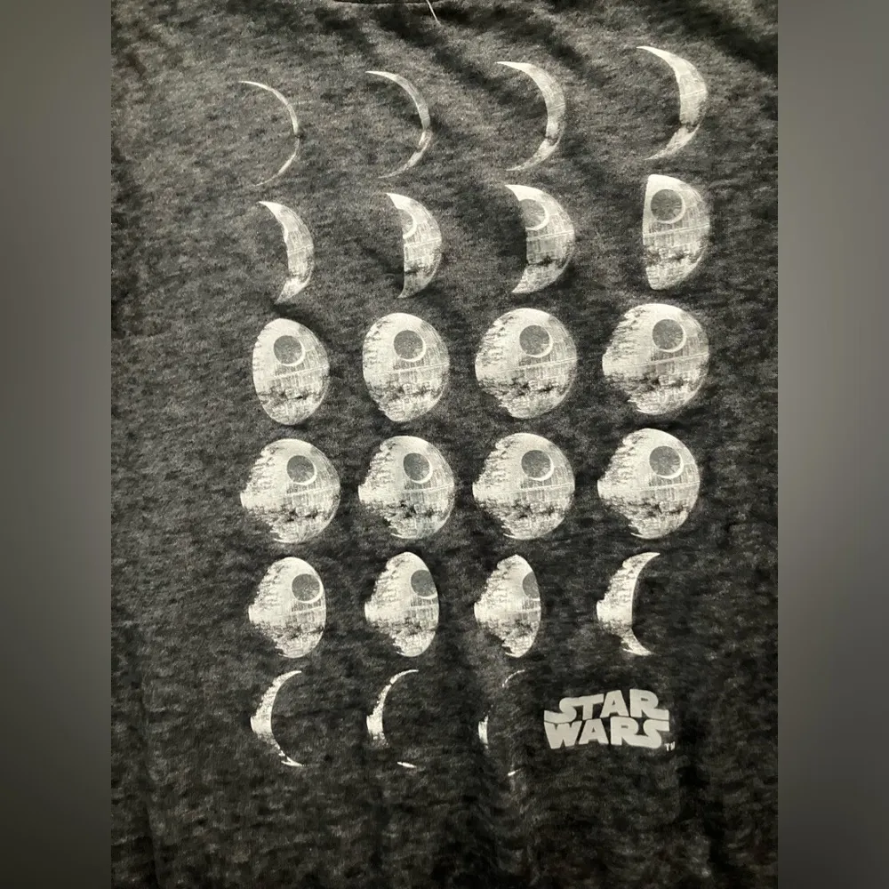 Star Wars Womens Black Death Star Moon Phases graphic t-shirt - Image 4