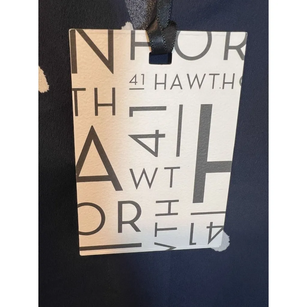 41 Hawthorn Polka Dot Sleeveless Blouse Top Med Navy White V - Image 5