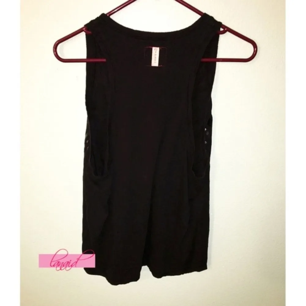 Gypsy 05 Kate Zebra Tank Black Shiny Foil Animal-Print Edgy Muscle Tee Tank Top - Image 5