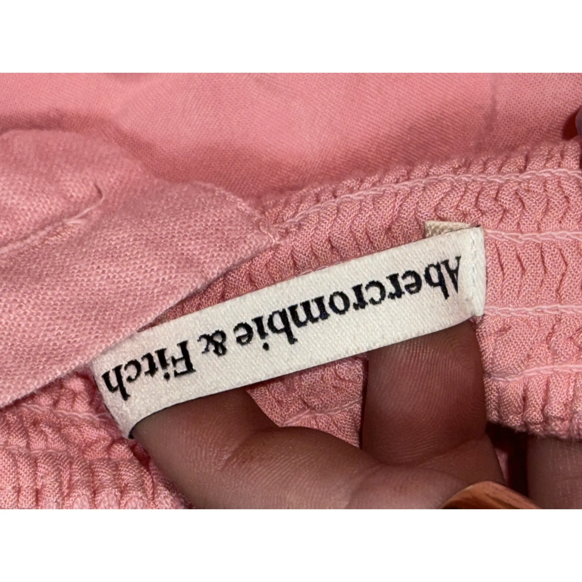 Abercrombie & Fitch Pink Linen Cropped Crop Top Tank Top Womens Size Large L - Image 3