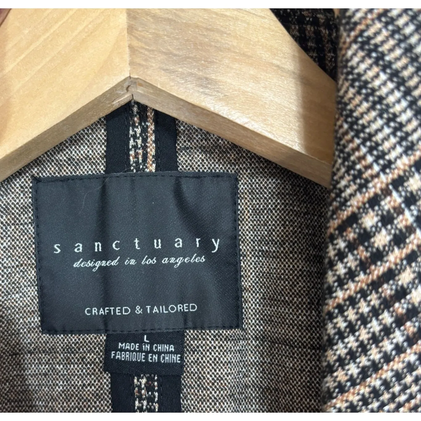 Sanctuary Womens Brown Glen Plaid Long Blazer Coat Academia Preppy Classic L - Image 7