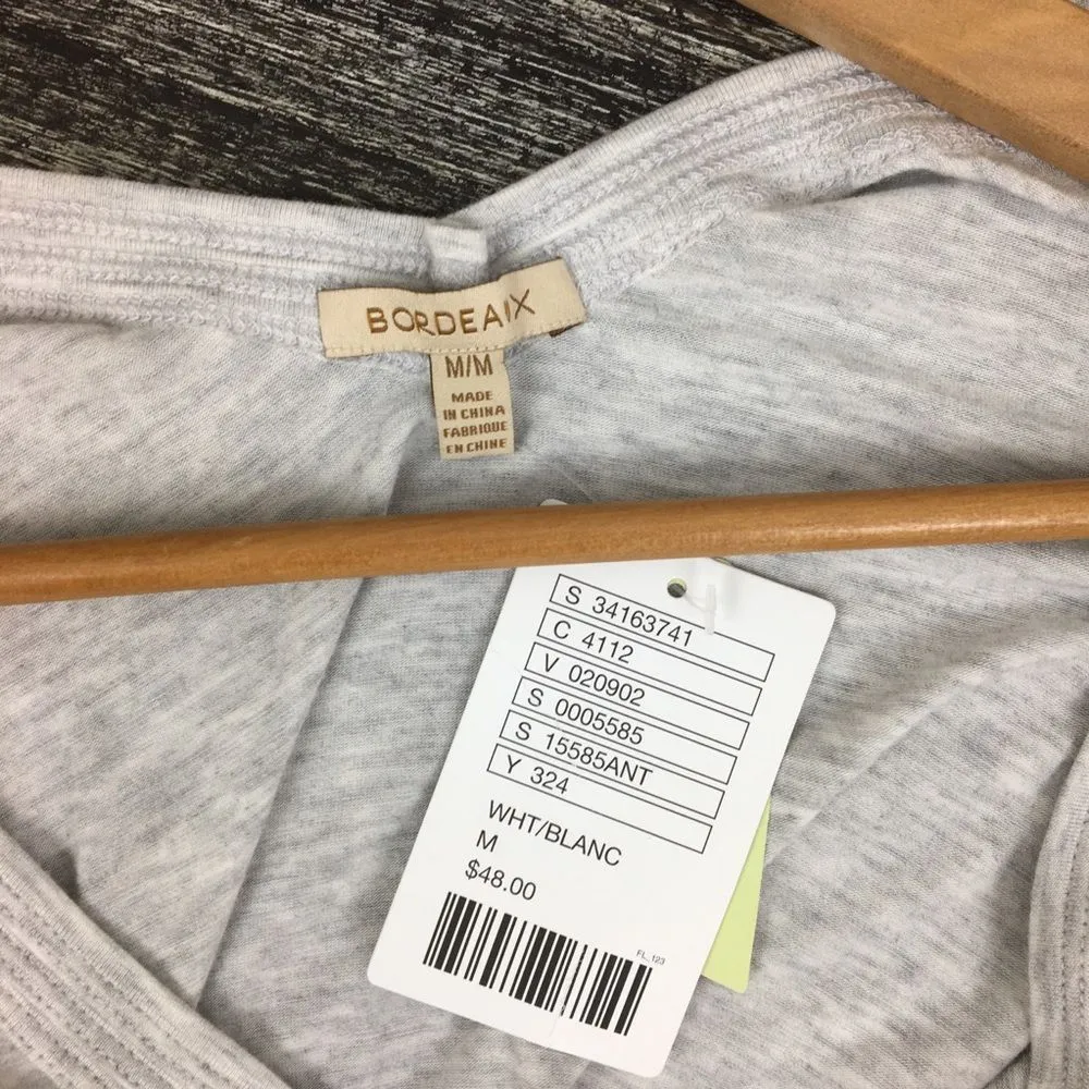 Bordeaux Gray Soft Long Sleeve V Neck 3/4 Sleeve Tee Shirt M NEW - Image 6