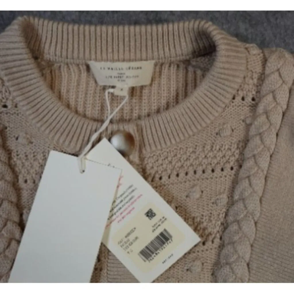 NWT Sezane Rebecca cardigan beige SZS bust 32 - Image 4