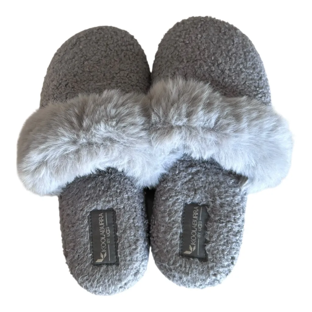 Koolaburra By UGG Peachee Soft Gray Shearling Slippers Size 8 - Image 2
