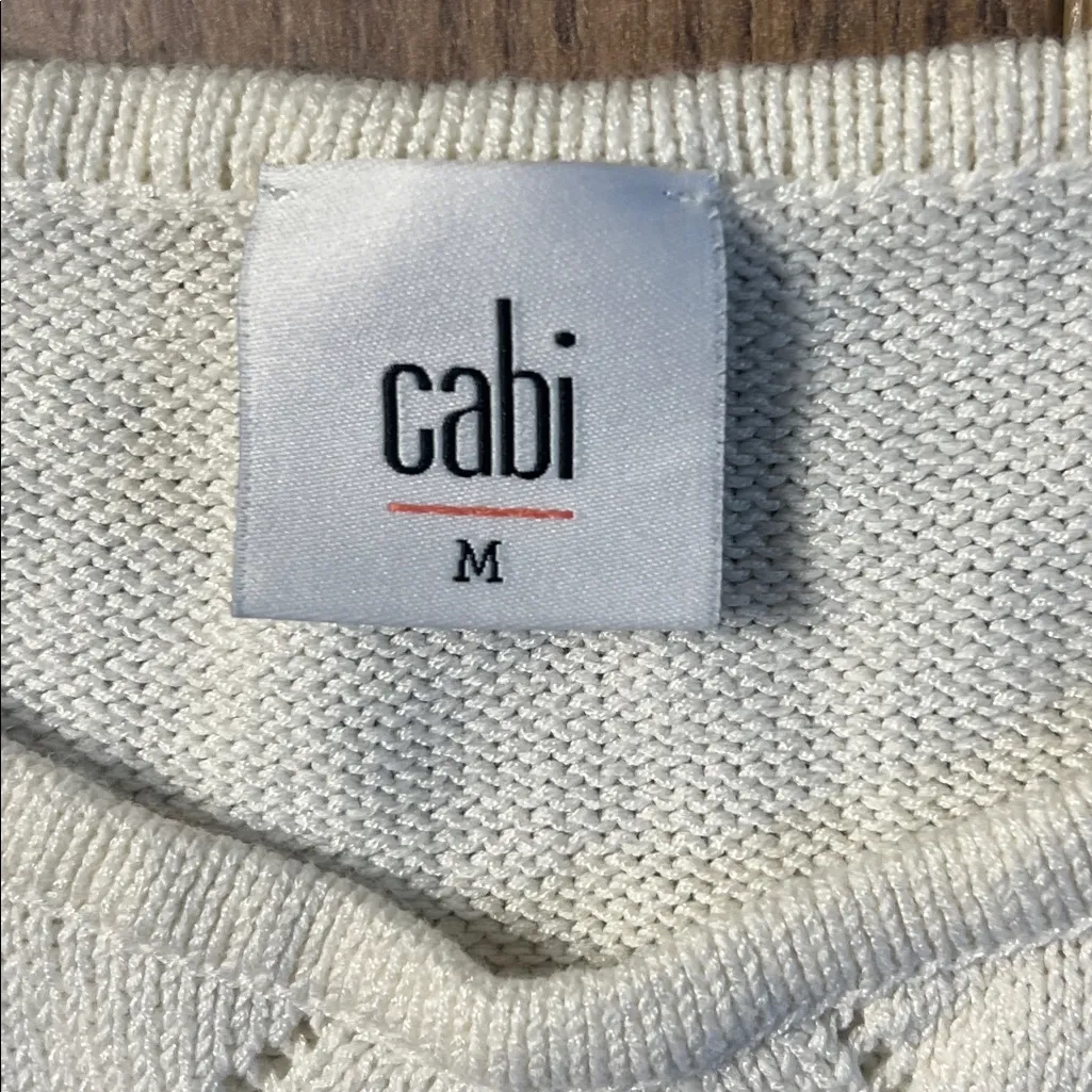 Cabi Women’s Cream Sleeveless Knit Sweater Tank Top Style 5136 Size Medium - Image 3