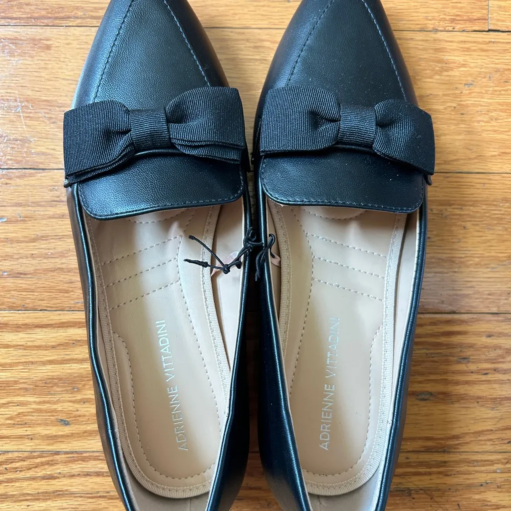 NEW Adrienne Vittadini Elegant Black Bow Flats size 8 - Image 5