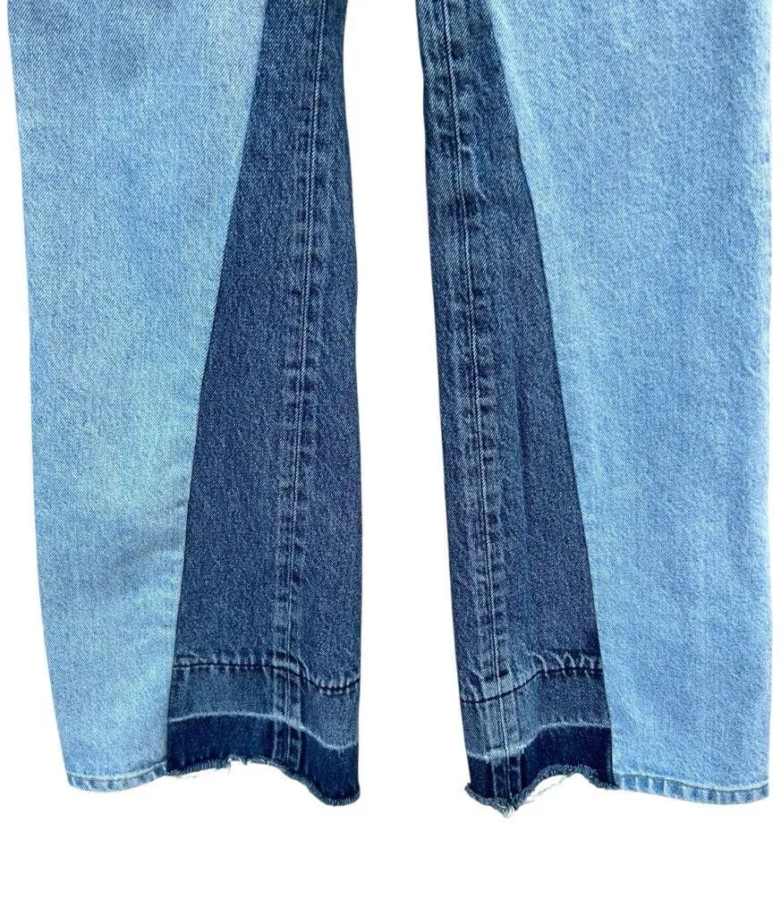 Zara Mid-Rise Wide Leg Contrast Seamless Side Wash Jeans - Image 6