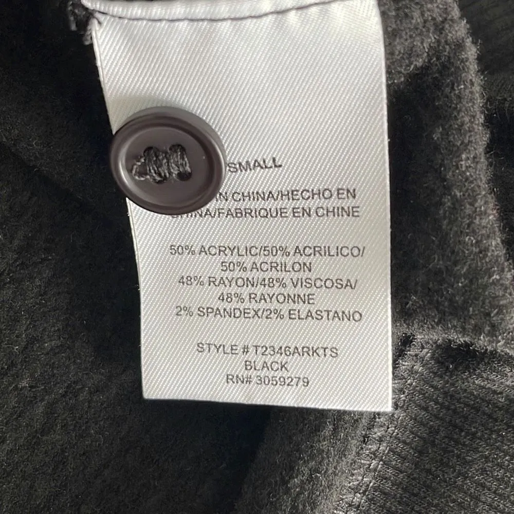 Thread & Supply Womens Henley Shirt Top Long Sleeve 3 Button Stretch Black Small - Image 6