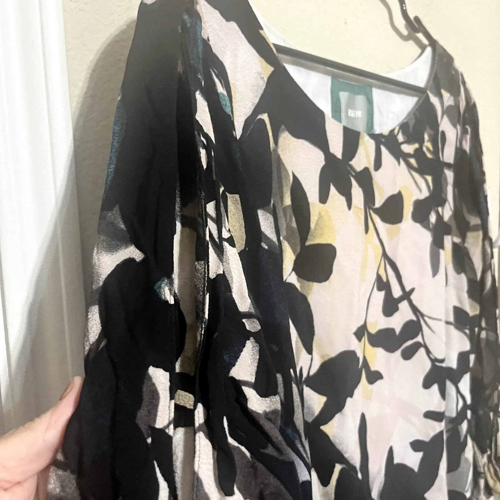 Maeve Anthropologie Shift Dress Womens sz M Shaded Garden long sleeve black Size M - Image 8