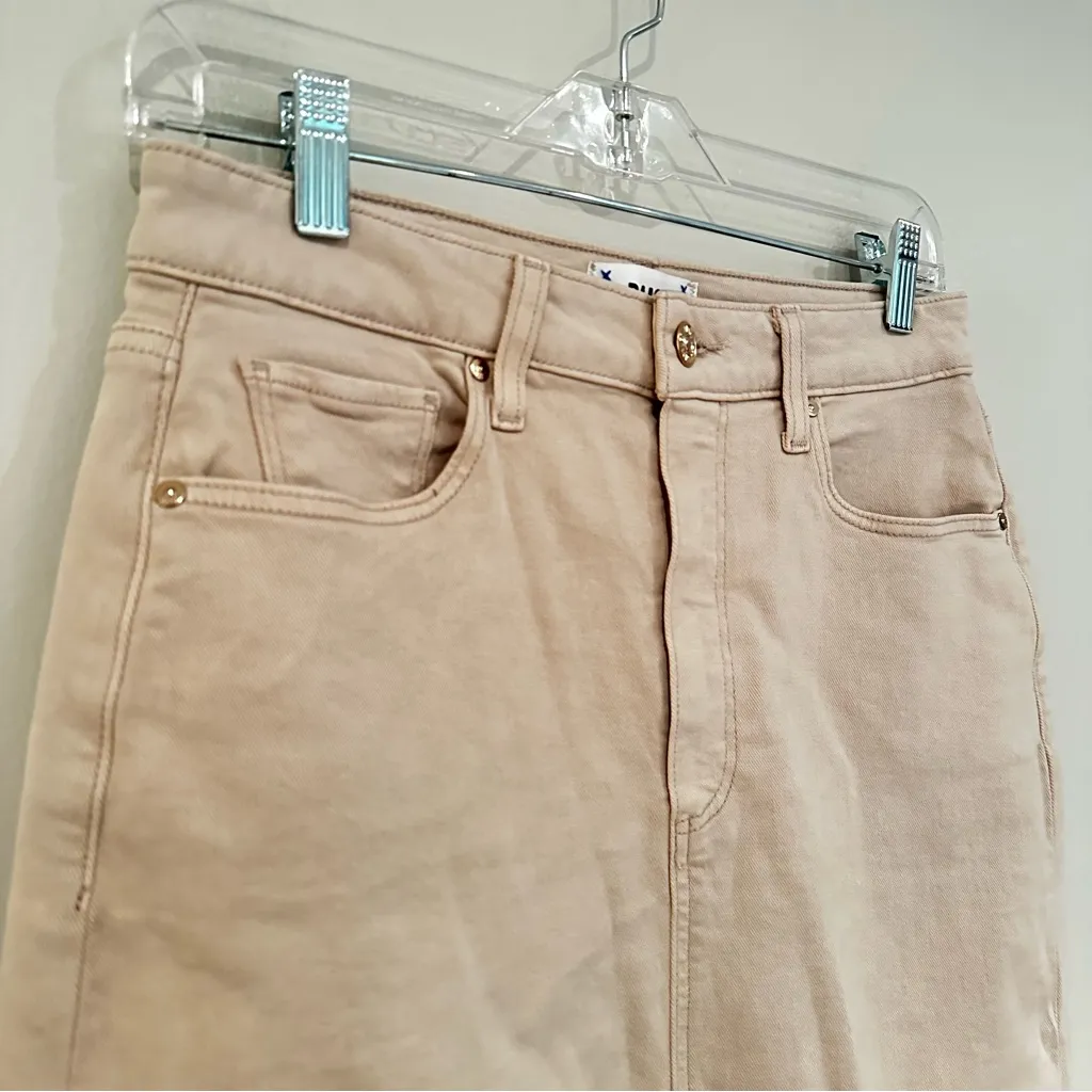 PAIGE‎ Angela Midi Denim Skirt Women’s 6 (28) Soft Beige Preppy Classic Casual - Image 9