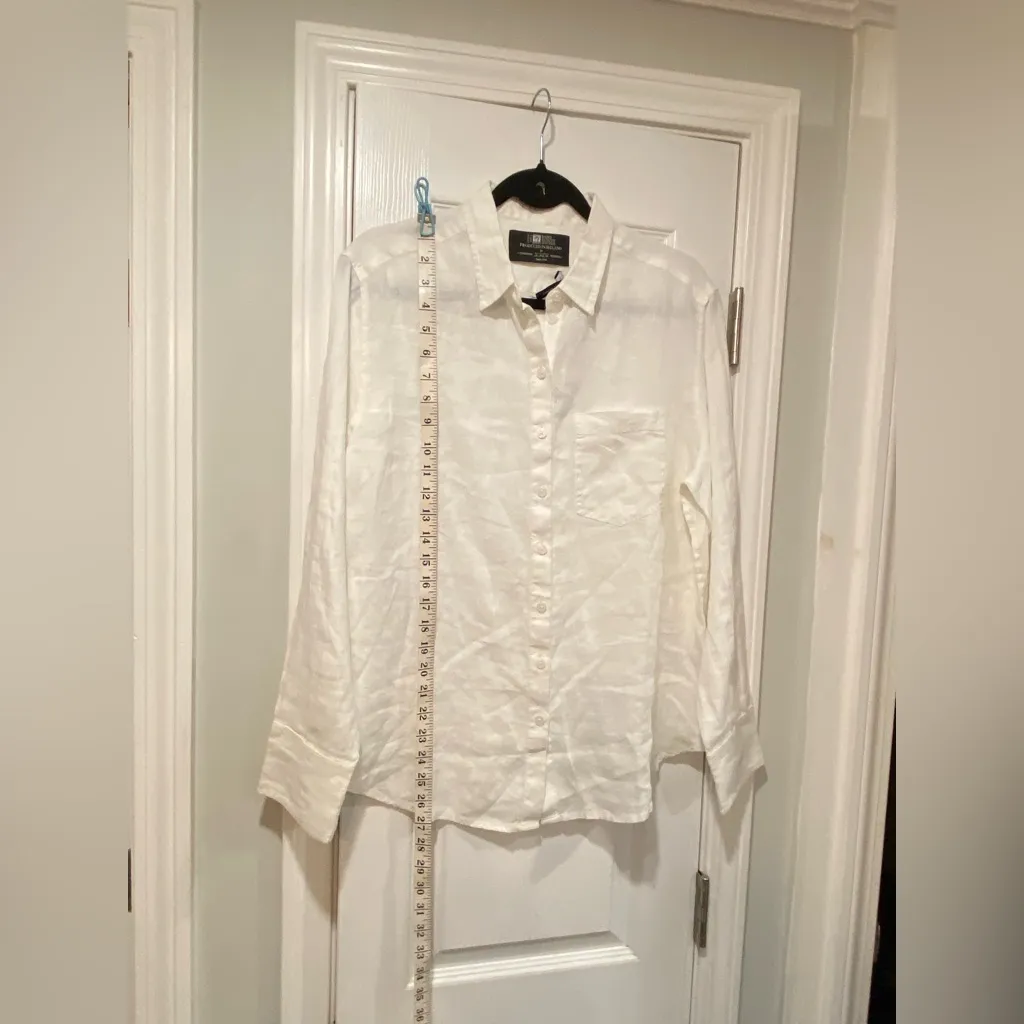 NWT J. Crew Size 8 White Garçon classic shirt in Baird McNutt Irish linen - Image 10