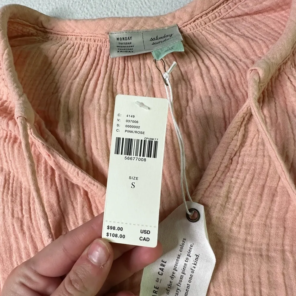 NWT Anthropologie Saturday Sunday Lydia Tunic Dress Pink - Image 4