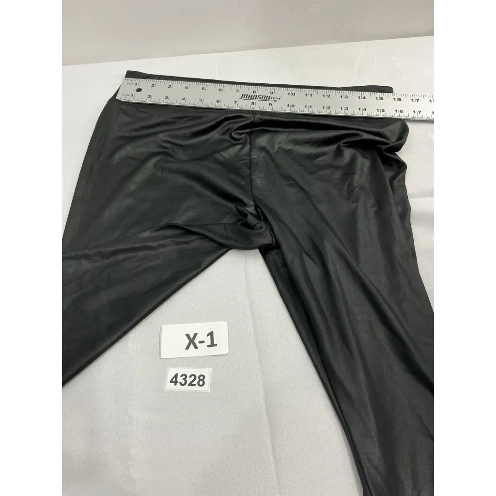 Womans Wild Fable Pullon Leggings Large Black Shiny - Image 4